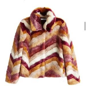 Mango faux fur colorful jacket